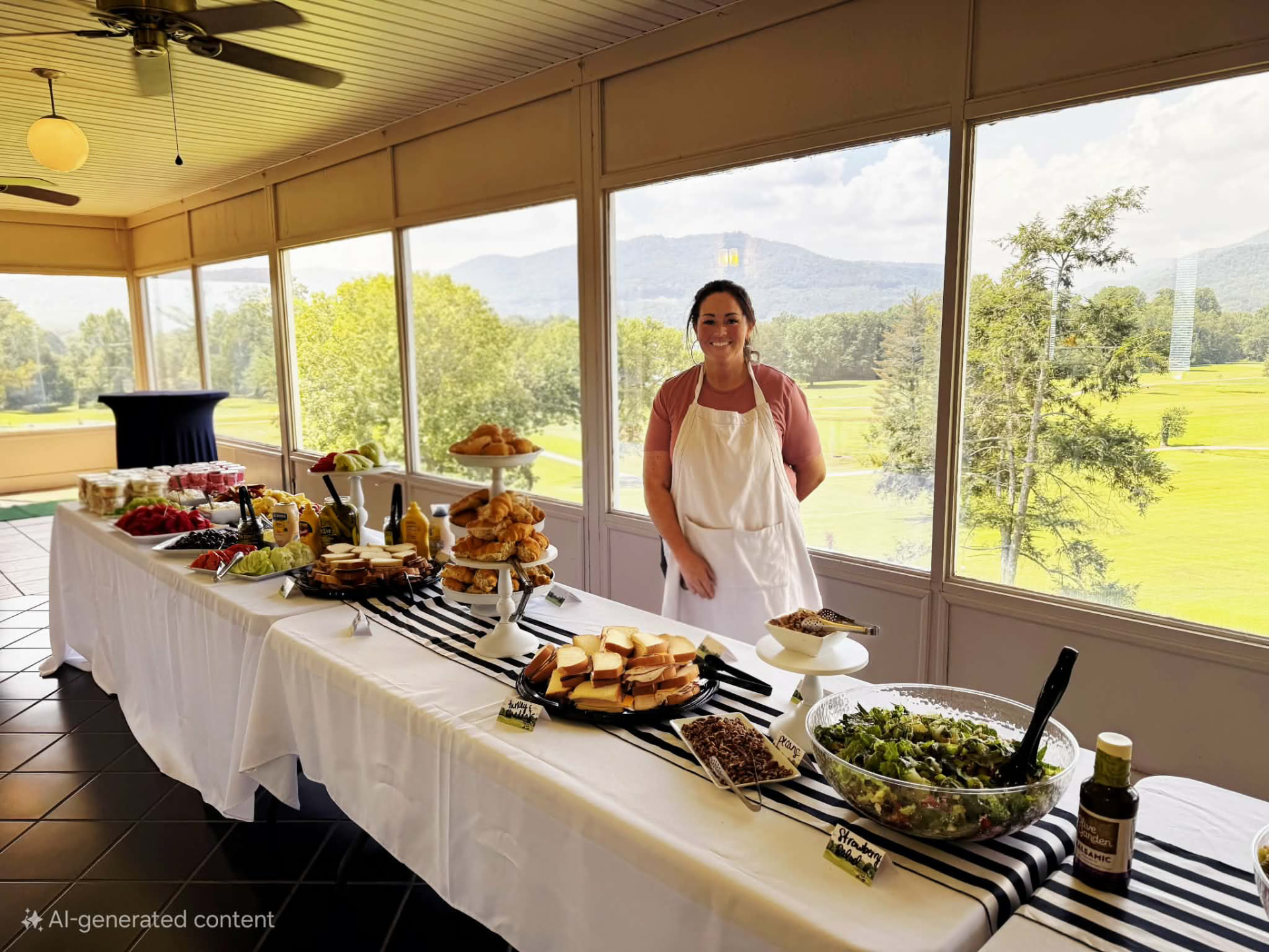Jeannette behind the spread