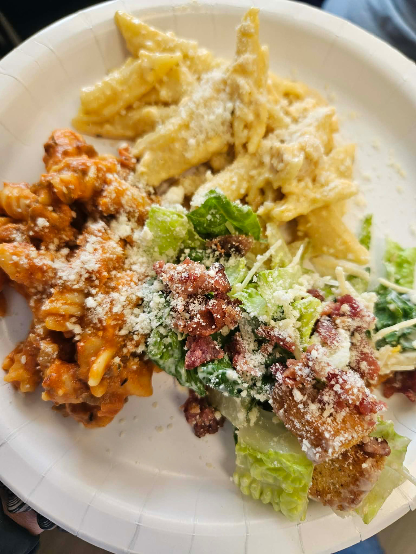 Pasta plate off the buffet line