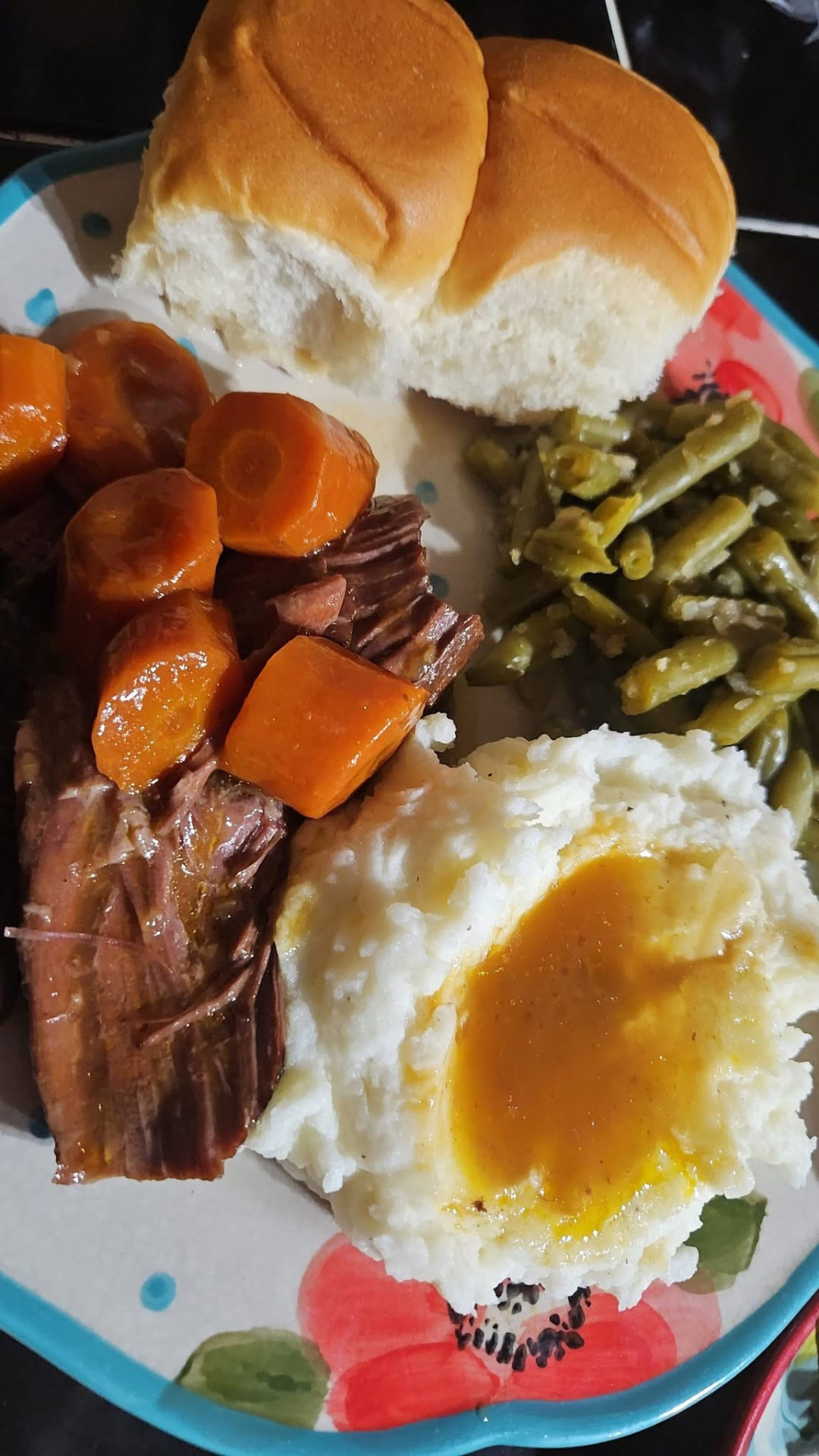 Pot roast plate with all the sides