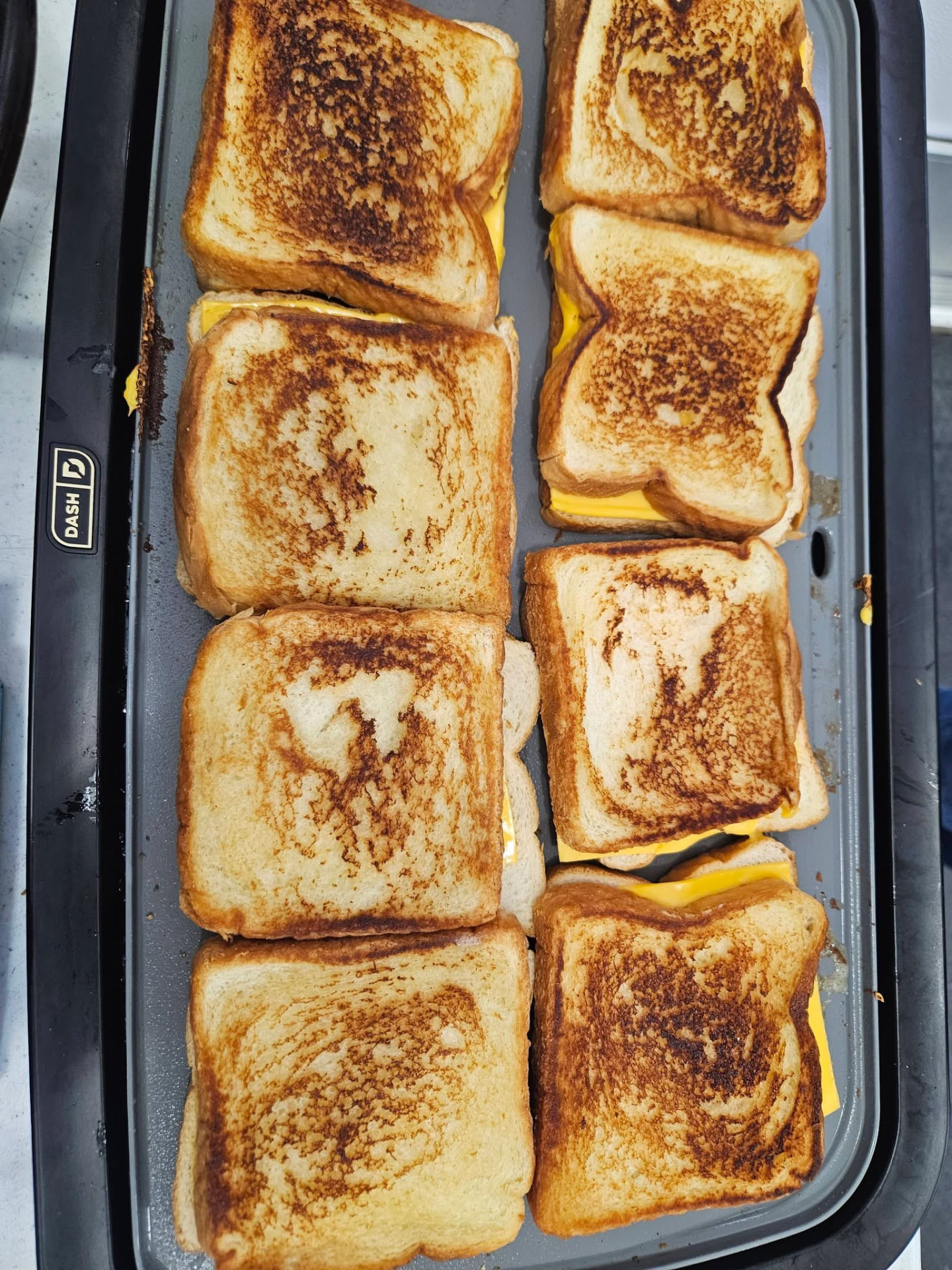 Grilled cheese off the griddle